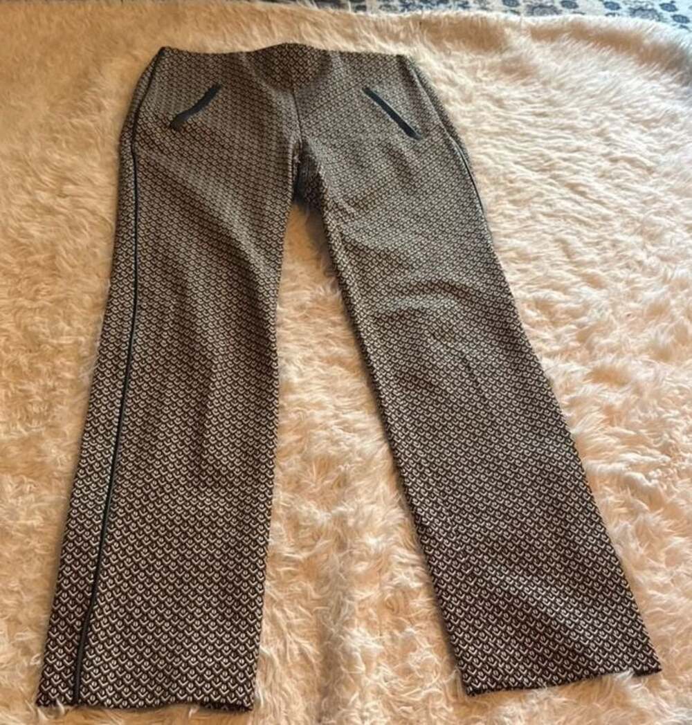 Chico's Brigitte Geometric Print Side Stripe Pull-On Pants Size 00T (US 2T)